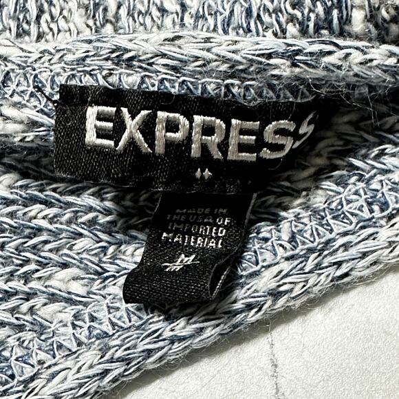 Express Sweater Women Size M Blue Twist Back VNeck Made in USA Y2K Preppy Dance - Picture 4 of 8